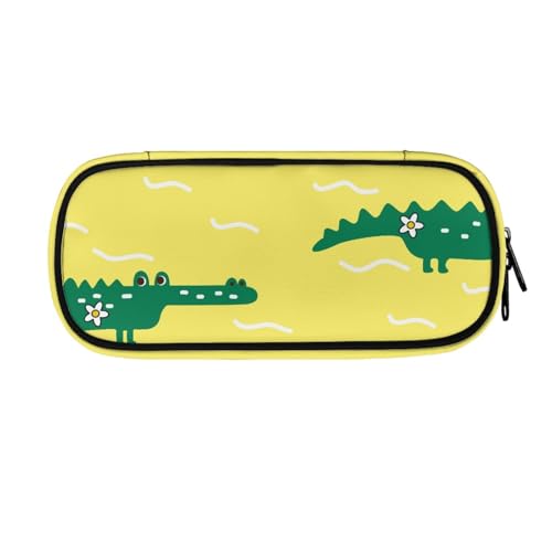 LWLFC Federmappe Jungen Gelb Mäppchen Großes Mädchen – Hochwertiges 3-Lagen-Design mit Mehreren Fächern und Reißverschluss für Stifte, Schulbedarf und Reise von LWLFC