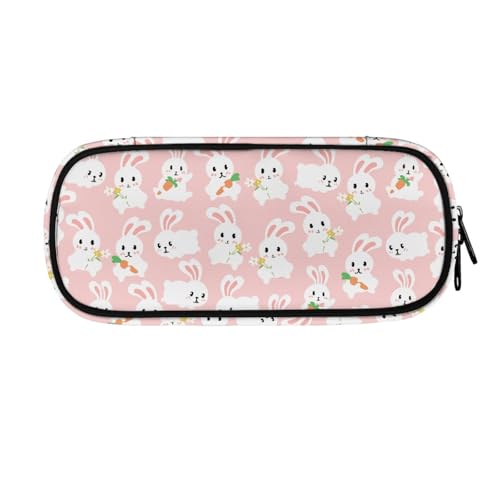 LWLFC Federmappe Jungen Kaninchen Mäppchen Großes Mädchen – Hochwertiges 3-Lagen-Design mit Mehreren Fächern und Reißverschluss für Stifte, Schulbedarf und Reise von LWLFC