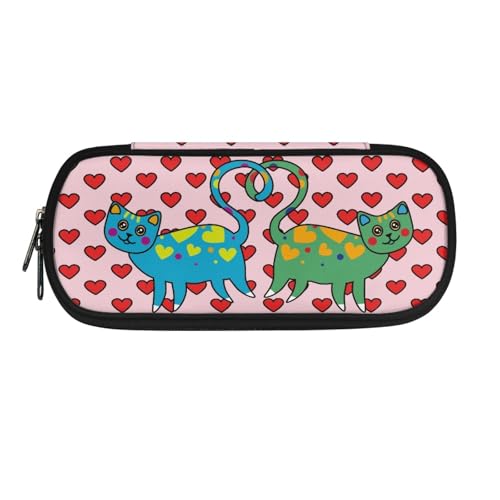 LWLFC Federmappe Jungen Katze Mäppchen Großes Mädchen – Hochwertiges 3-Lagen-Design mit Mehreren Fächern und Reißverschluss für Stifte, Schulbedarf und Reise von LWLFC