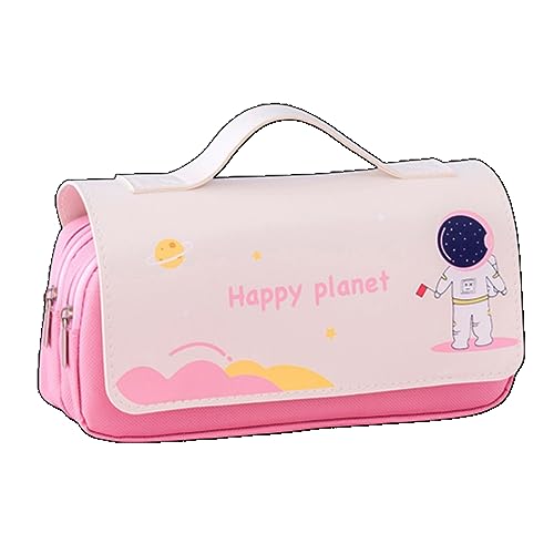 LWODANU Kawaii 3D Federmäppchen Große Kapazität Beutel Wasserdichte Ledertasche Bürobedarf Schreibwaren (Rosa Astronaut) von LWODANU