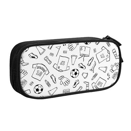 LWODANU Kawaii Fußball Sport Muster Fußball Bleistift Fall Benutzerdefinierte Große Lagerung Stift Box Tasche Liefert (Rosa) von LWODANU