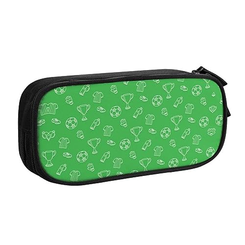 LWODANU Kawaii Fußball Sport Muster Fußball Bleistift Fall Custom Große Lagerung Stift Box Tasche Supplies (braun) von LWODANU