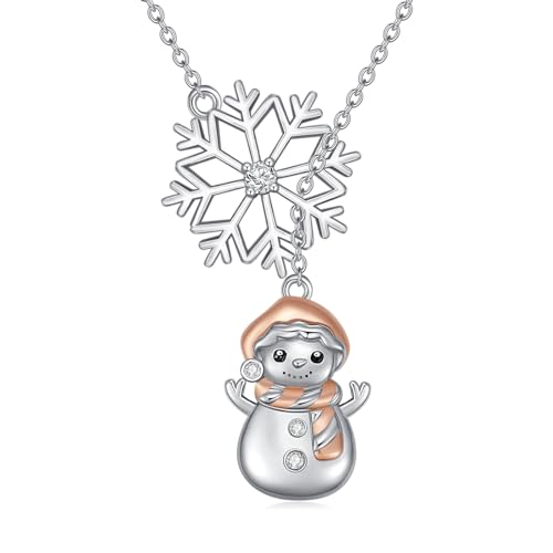 LWXIE Diamant-Schneemann-Halskette, 925er-Sterlingsilber, Schneeflocke, Schneemann, Y-förmige Halskette, Weihnachtsschmuck, Geschenke für Frauen LWXIE Diamant-Schneemann-Halskette, 925er-Sterlingsilber, Schneeflocke, Schneemann, Y-förmige Halskette, Weihnachtsschmuck, Geschenke für Frauen von LWXIE