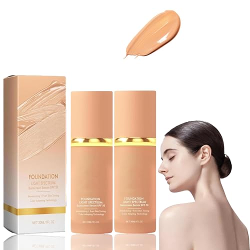 Imaginaryl Makeup Foundation 4 in 1 - Medium Spectrum, Foundation 4 in 1 - Light Spectrum, Moisturizingg Full Coverage, Longwearing & Waterproof, for All Skin Types (2PC, 30ML) von LXCJZY