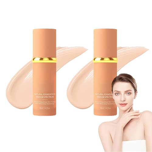 LXCJZY 4 in 1 foundation Liquid,Full Coverage Concealer with SPF 50+,Medium Spectrum,Longwearing & Waterproof,Moisturizing Even Skin Toning Color (2pcs, 30ml) von LXCJZY
