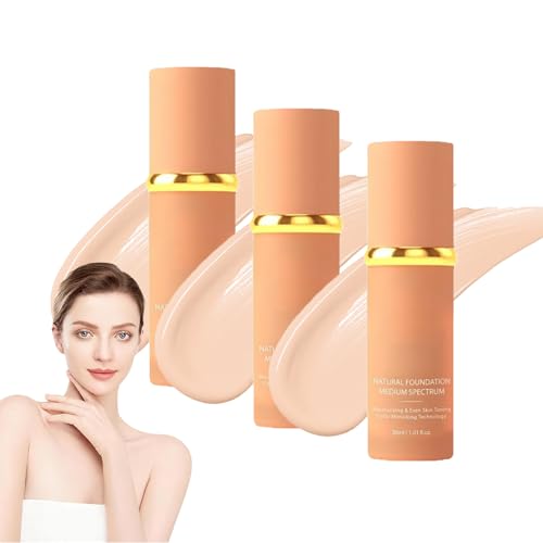 LXCJZY 4 in 1 foundation Liquid,Full Coverage Concealer with SPF 50+,Medium Spectrum,Longwearing & Waterproof,Moisturizing Even Skin Toning Color (3pcs, 30ml) von LXCJZY