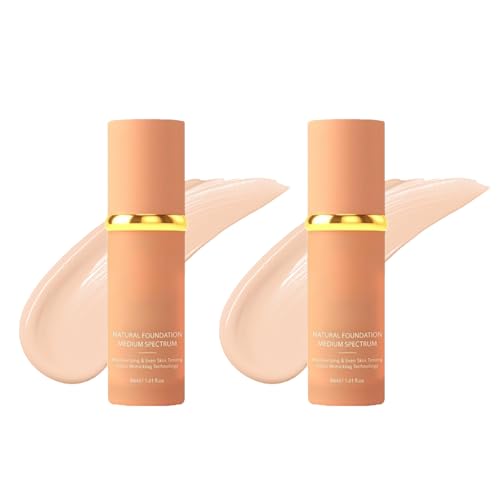 LXCJZY 4 in 1 foundation Liquid,Hydrating Medium full coverage concealer with SPF 50+,Moisturizing Even Skin Toning Color,Longwearing & Waterproof for Gym,Sports,Dancing (2pcs, 30ml) von LXCJZY