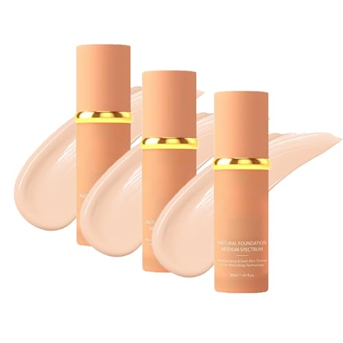 LXCJZY 4 in 1 foundation Liquid,Hydrating Medium full coverage concealer with SPF 50+,Moisturizing Even Skin Toning Color,Longwearing & Waterproof for Gym,Sports,Dancing (3pcs, 30ml) von LXCJZY