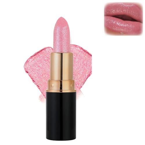 LXCJZY Diamond Glitter Lipstick - Waterproof Shimmery Matte Lip Gloss, Hydrating Lip Care with Plumping Effect, Non-Stick To Cup Non-Fading Sparkly Glossy Lipsticks (#01, 1Pcs) von LXCJZY