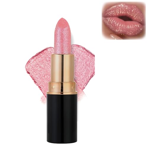 LXCJZY Diamond Glitter Lipstick - Waterproof Shimmery Matte Lip Gloss, Hydrating Lip Care with Plumping Effect, Non-Stick To Cup Non-Fading Sparkly Glossy Lipsticks (#02, 1Pcs) von LXCJZY