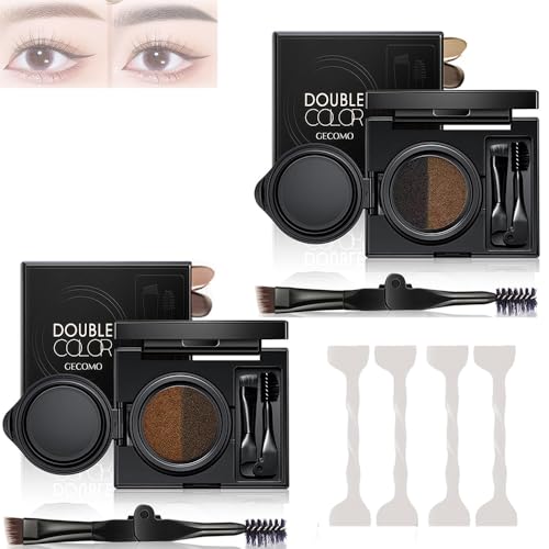 LXCJZY Eyebrow & Eyeliner Cream with Stamp,Multi-functional Double-Headed Eyeliner Stamp,Natural Waterproof Eyeliners Cream, Eyebrow Stencil Kit for Women (01# Gray+02# Brown) von LXCJZY
