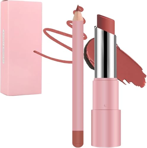 LXCJZY Genli Oil Balm, Hydrating Lip Balm & Matte Lipstick 2-in-1 Set, Waterproof Long-Lasting Lip Liner with Non-Stick Cup Technology, All-Day Moisturizing for Smooth Glossy Shine (01) von LXCJZY