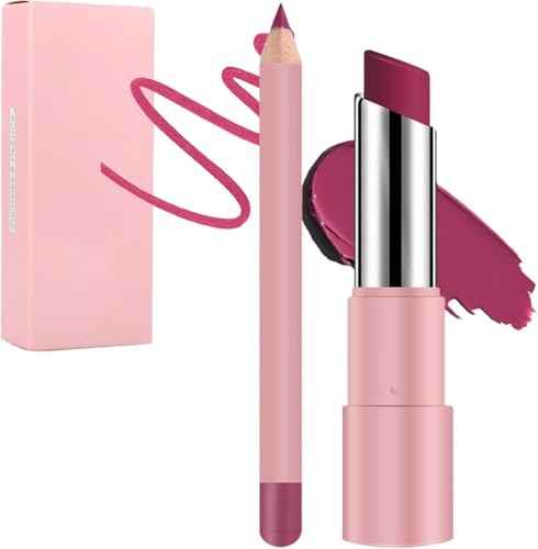 LXCJZY Genli Oil Balm, Hydrating Lip Balm & Matte Lipstick 2-in-1 Set, Waterproof Long-Lasting Lip Liner with Non-Stick Cup Technology, All-Day Moisturizing for Smooth Glossy Shine (08) von LXCJZY