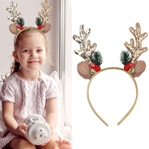 LXHBCOOQ Weihnachts-Stirnbänder, glitzerndes Rentiergeweih, Stirnband, niedliches Weihnachts-Elchgeweih, Haarbänder, Urlaubs-Stirnbänder, Partygeschenk, Weihnachts-Hirsch-Kostüm, Party-Zubehör für LXHBCOOQ Weihnachts-Stirnbänder, glitzerndes Rentiergeweih, Stirnband, niedliches Weihnachts-Elchgeweih, Haarbänder, Urlaubs-Stirnbänder, Partygeschenk, Weihnachts-Hirsch-Kostüm, Party-Zubehör für von LXHBCOOQ