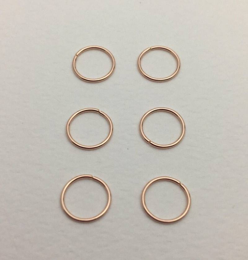6 Creolen 4 5 7 Mm 22 Ga Hex Snug Cartilage Rook Tragu Piercing Schmuck 14K Rose Gold Fill, Gelbgold Sterling Silber .925 von LXIIIUS