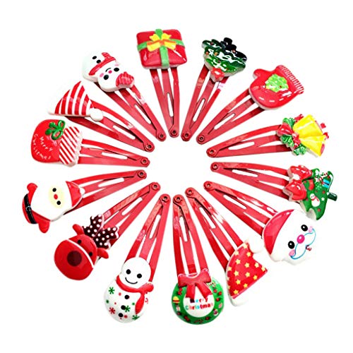 1 x Weihnachts-Haarspangen, Cartoon-Schneemann, Weihnachtsmann-Haarspangen, Urlaub, Party, Gastgeschenk für Mädchen und Frauen von LXJLXD