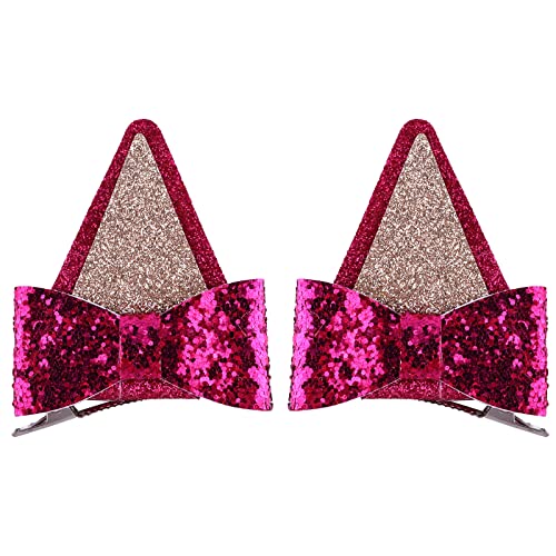 Get-ready to shine! Haarspangenohren-Set für Mädchen, Tierohren, mit glänzenden, vielseitigen Haarspangen, 2 Stück von LXJLXD