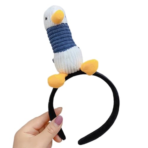 LXJLXD 3D-Tier-Plüsch-Haarreif, beleuchtetes Stirnband, Weihnachtsfeier, Kopfschmuck, Mädchen, Gesichtswäsche, Stirnband, Kinder, lustige Kopfbedeckung (stehende Ente) von LXJLXD