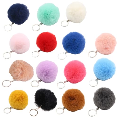 LXJLXD 7,6 cm großer Plüsch-Schlüsselanhänger mit künstlichen Pompons, Anhänger für Schlüssel für Frauen und Mädchen, Zugang zu Schmucktaschen, Taro Violett, Length 8cm, Width 8cm LXJLXD 7,6 cm großer Plüsch-Schlüsselanhänger mit künstlichen Pompons, Anhänger für Schlüssel für Frauen und Mädchen, Zugang zu Schmucktaschen, Taro Violett, Length 8cm, Width 8cm von LXJLXD