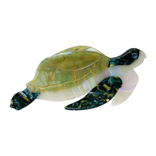 LXJLXD Acetic Haarklammer, Meereslebewesen, starker Halt, Acetat, Haarklammer, Zubehör für Damen (grüne Schildkröte) von LXJLXD
