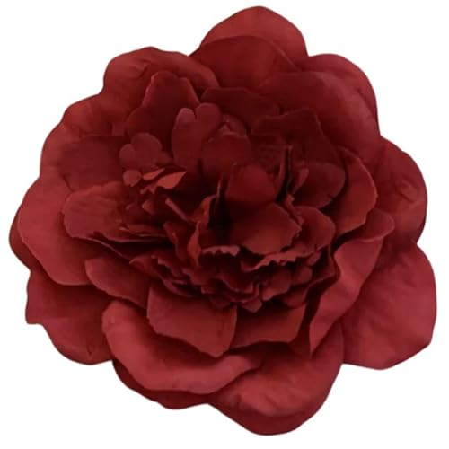 LXJLXD Bequeme Rosen-Haarspange für Damen, Blumen-Haarteile, elegante und praktische Kopfbedeckung, vielseitige Haardekoration, burgunderrote Pfingstrosenblüte LXJLXD Bequeme Rosen-Haarspange für Damen, Blumen-Haarteile, elegante und praktische Kopfbedeckung, vielseitige Haardekoration, burgunderrote Pfingstrosenblüte von LXJLXD