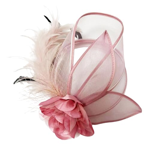 LXJLXD Cosplay-Fascinator-Hut für Party, Hochzeit, Blumenhut, Bühnenshows, Haarnadel, Vintage-Hut, 20 (Rosa) von LXJLXD