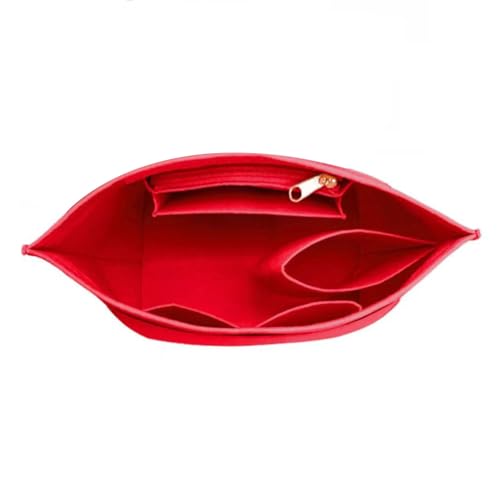 LXJLXD Filz-Handtasche mit mehreren Taschen, Schultertasche zur Aufbewahrung von Schultertaschen, groß, faltbar, organisierter Einsatz, rot, As shown in the picture (error 1-3cm) von LXJLXD