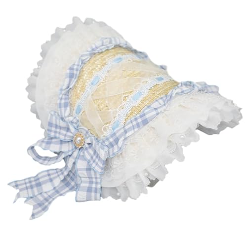 LXJLXD Französischer Strohhut für Damen, mit Schnürung, Nackenband für Mädchen, atmungsaktiv, Haube, Kopfbedeckung, Sweet Sun, Blau LXJLXD Französischer Strohhut für Damen, mit Schnürung, Nackenband für Mädchen, atmungsaktiv, Haube, Kopfbedeckung, Sweet Sun, Blau von LXJLXD
