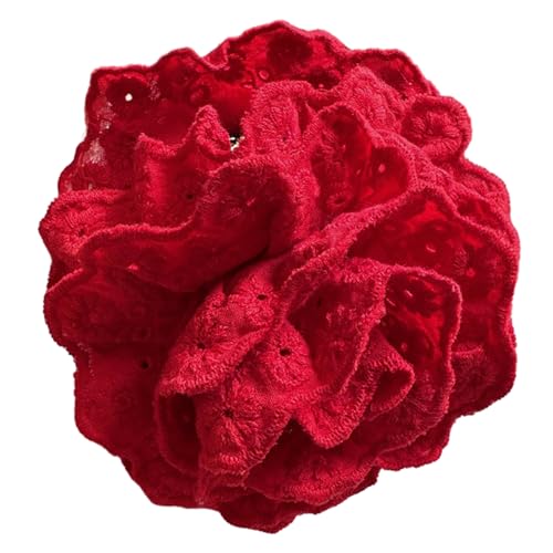 LXJLXD Haarklammer mit Spitzen-Blume, Bananen-Haarspange, Haarklammer für Mädchen, elegant, Haarschmuck (roter Greifer) von LXJLXD