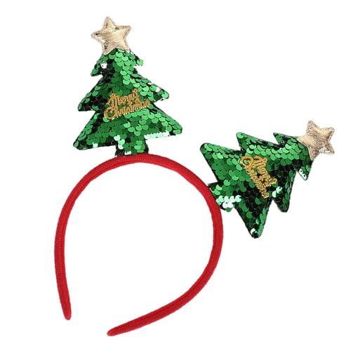 LXJLXD Stirnbänder mit Weihnachtsbaum-Motiv, weich, bequem, für Damen und Mädchen, Haarschmuck (Weihnachtsbaum) von LXJLXD