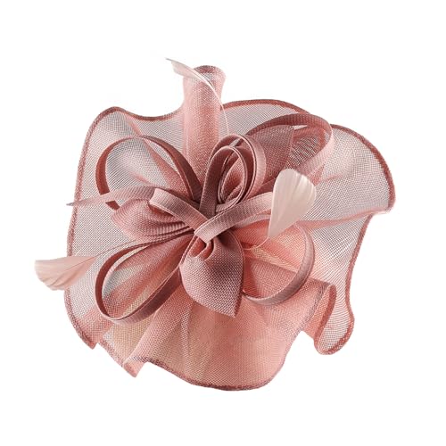 LXJLXD Teaparty Fascinator, Hut-Haarspange für Party, Hochzeit, Damen, Netz, Blume, Fascinator, Haarnadel (Rosa) von LXJLXD