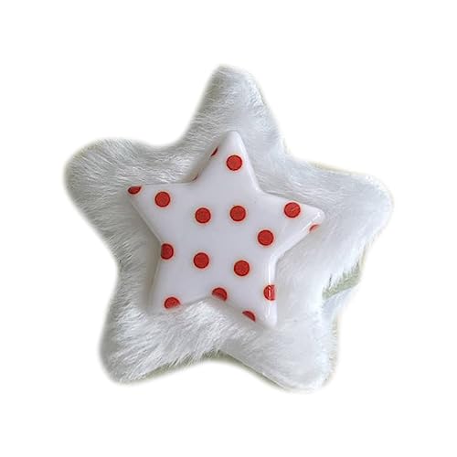 Süße Haarspange aus Plüsch, Sternform, Entenschnabel-Haarnadel, Druck, Haarspange für Pferdeschwanz, Pony, Haarnadeln für Jugendliche und Kinder von LXJLXD