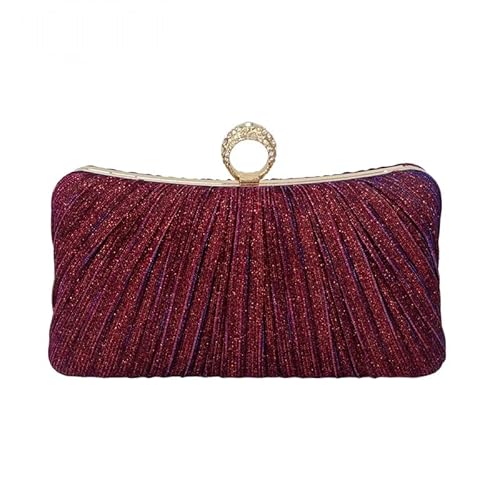 LXJYDN Lange Geldbörse Frauen Modische Plissierte Banketttasche Vielseitige Kupplungsbeutel Kette Kleine Umhängetasche von LXJYDN