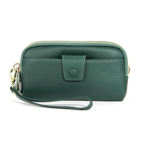 LXJYDN Lange Geldbörse Frauen Weiche Leder Doppelte Reißverschluss Langer Brieftaschenkette Handy -Tasche Handgelenksbeutel von LXJYDN