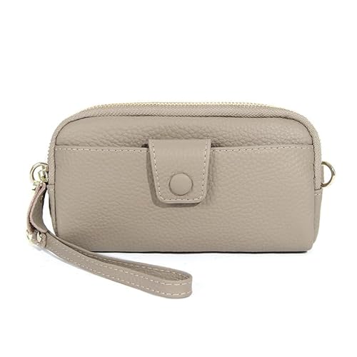 LXJYDN Lange Geldbörse Frauen Weiche Leder Doppelte Reißverschluss Langer Brieftaschenkette Handy -Tasche Handgelenksbeutel von LXJYDN