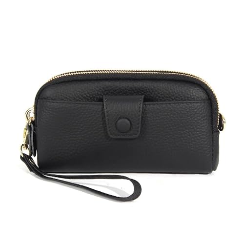 LXJYDN Lange Geldbörse Frauen Weiche Leder Doppelte Reißverschluss Langer Brieftaschenkette Handy -Tasche Handgelenksbeutel von LXJYDN