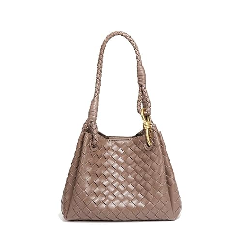 LXJYDN Schultertasche Frauen Mode Gewebte Pu Handtasche Vielseitige Pendler Unterarm Tasche Messenger Bag-Khaki von LXJYDN