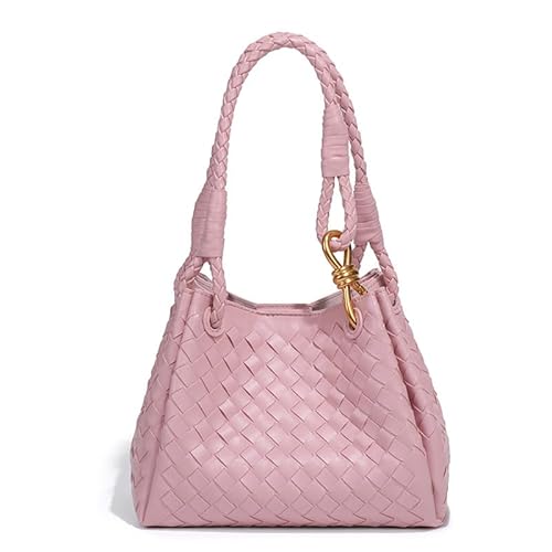 LXJYDN Schultertasche Frauen Mode Gewebte Pu Handtasche Vielseitige Pendler Unterarm Tasche Messenger Bag-Rosa von LXJYDN
