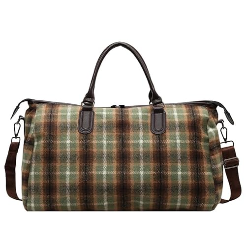 LXJYDN Schultertasche Frauen Retro Plaid Umhängetasche Große Kapazität Reisebag Fitnessbeutel von LXJYDN