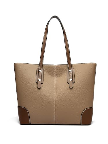 LXJYDN Schultertasche Frauen Trendige Farblich Blockierte Leder-Umhängetasche Mit Großer Kapazität Pendler-Einkaufstasche von LXJYDN