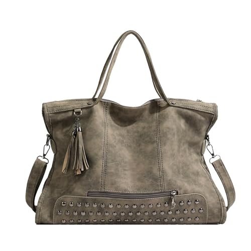LXJYDN Schultertasche Frauen Trendy Niettedekorierte Umhängetasche Mit Großer Kapazität Zum Pendeln von LXJYDN
