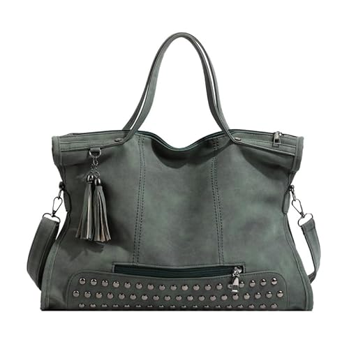 LXJYDN Schultertasche Frauen Trendy Niettedekorierte Umhängetasche Mit Großer Kapazität Zum Pendeln von LXJYDN