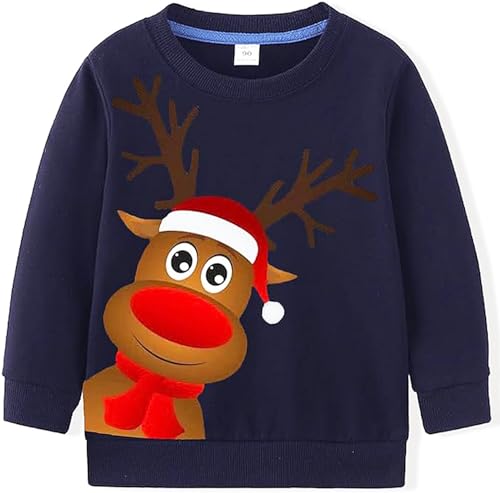 LXKA Jungen Pullover Bagger Kinder Sweatshirts Traktor Dinosaurier Hai Kleidung Kleines Kleinkind Winter Tops Kinder Kleidung Nachtwäsche 100% Baumwolle Langarm T-Shirts Alter 1-7 Jahre, von LXKA