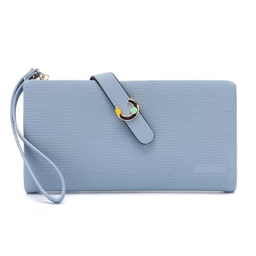 Damen Geldbörsen Lady Wristlet Lange Hasp Geldbörse Reißverschluss Geldbörse Kartenhalter Clutch Frau Brieftasche Für den Abend, Feiertage(Blue) von LXLAEOANG
