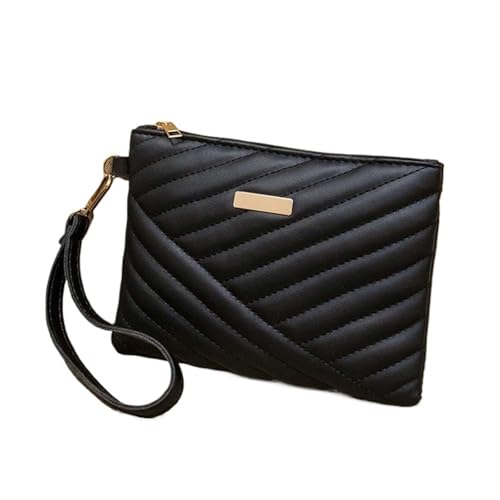 Damen Leder Armband Tasche Tragbare Umschlag Tasche Clutch Brieftasche Kleine Geldbörse Reiserucksack Für den Abend, Feiertage(Black) von LXLAEOANG