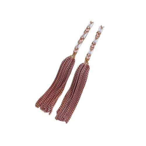 Flache Schlangenketten-Quasten-Ohrringe for Frauen, lange Ketten, Anhänger, minimalistisches Hängedekor aus Edelstahl(Style6) von LXLAEOANG