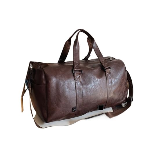 Gym Fitness Taschen for Mann Schuhe PU Leder Reise Schulter Schwimmen Im Freien Sport Große Kapazität Handtasche(Coffee) von LXLAEOANG