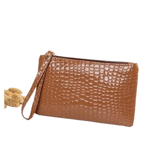 LXLAEOANG 2 Pcs Brieftasche for Frauen Geldbörse Kleine Handgelenk Tasche PU Münze Brieftasche Zipper Verschluss Für den Abend, Feiertage(Brown) von LXLAEOANG