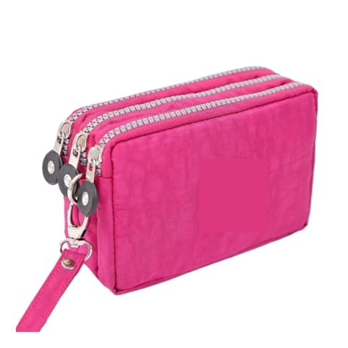 LXLAEOANG Damen Geldbörse Kreditkartenhalter Schlüssel Handyhalter Reißverschluss Geldbörsen und Handtaschen Armband Wasserdichte Nylon Clutch Geldbörse Für den Abend, Feiertage(Pink) von LXLAEOANG