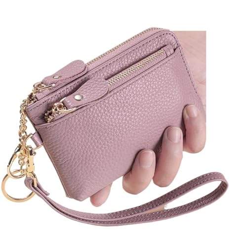 LXLAEOANG Damen-Geldbörse mit Reißverschlusstasche, Mini-Geldbörse mit Geldkartenfächern, Reißverschluss um den Armband-Schlüsselanhänger Für den Abend, Feiertage(Purple) von LXLAEOANG
